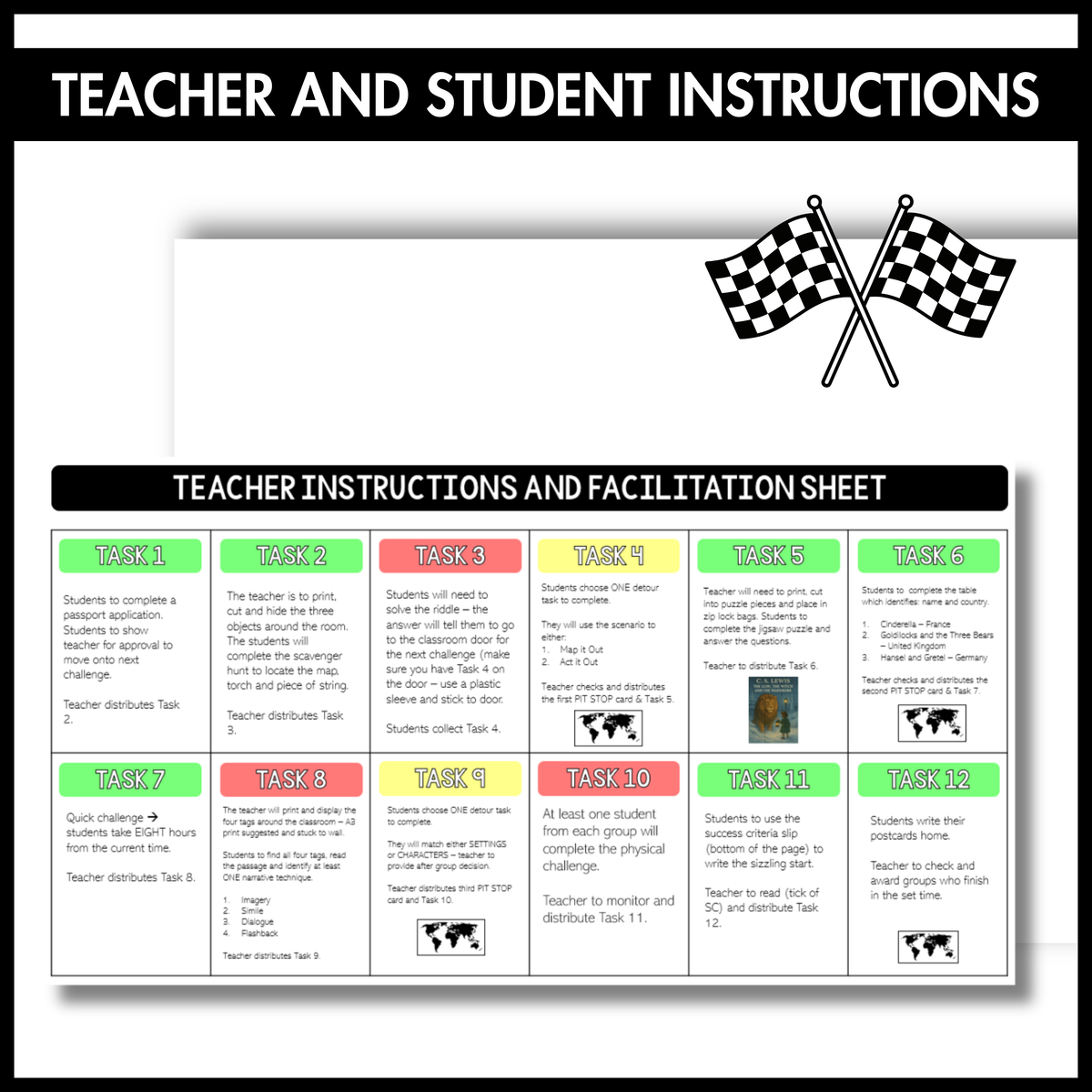 The Amazing Race Classroom Game | Editable Review Activity | All Subjects