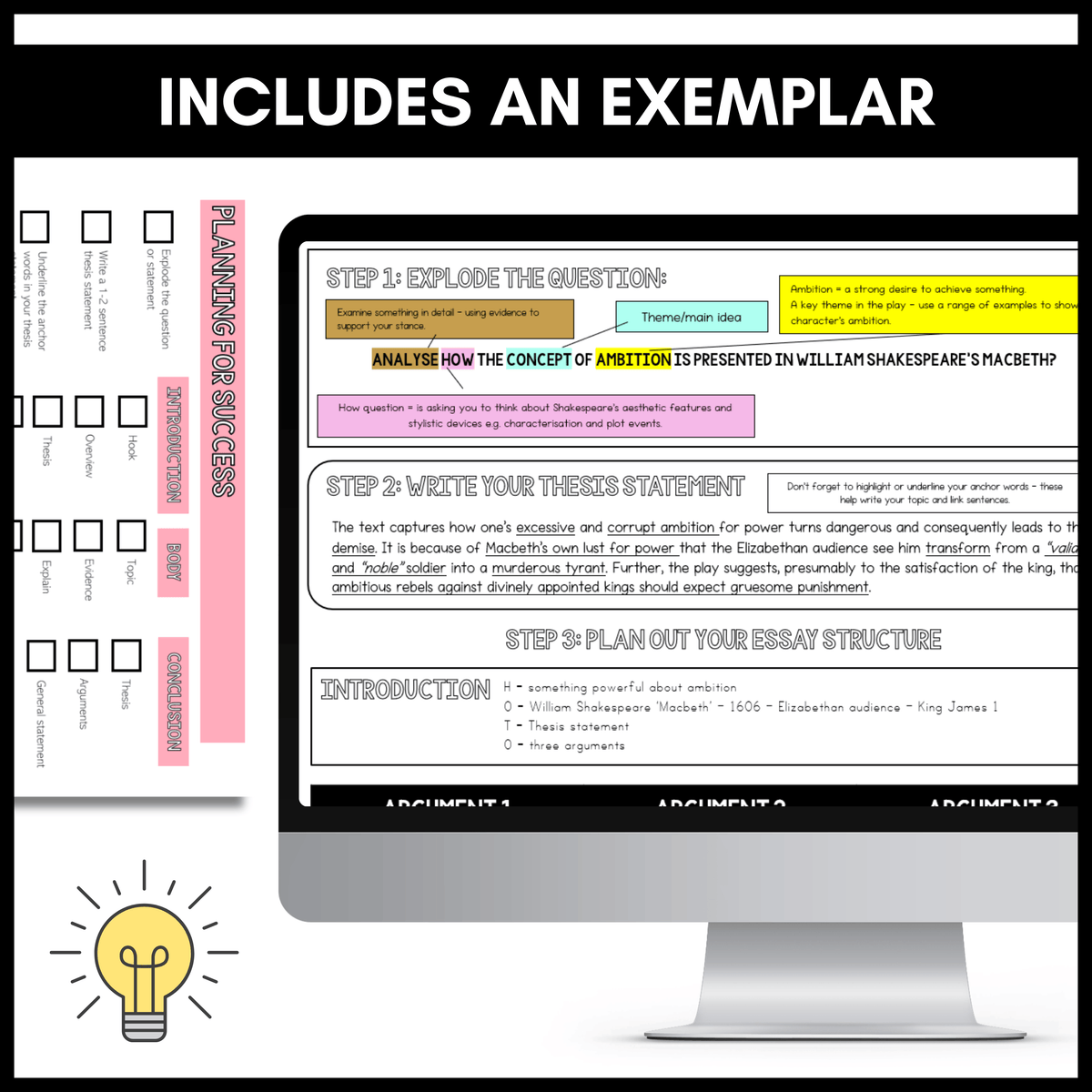 Analytical Planning BUNDLE | Years 5-9 | Editable Planning Sheet, Exemplar & SC