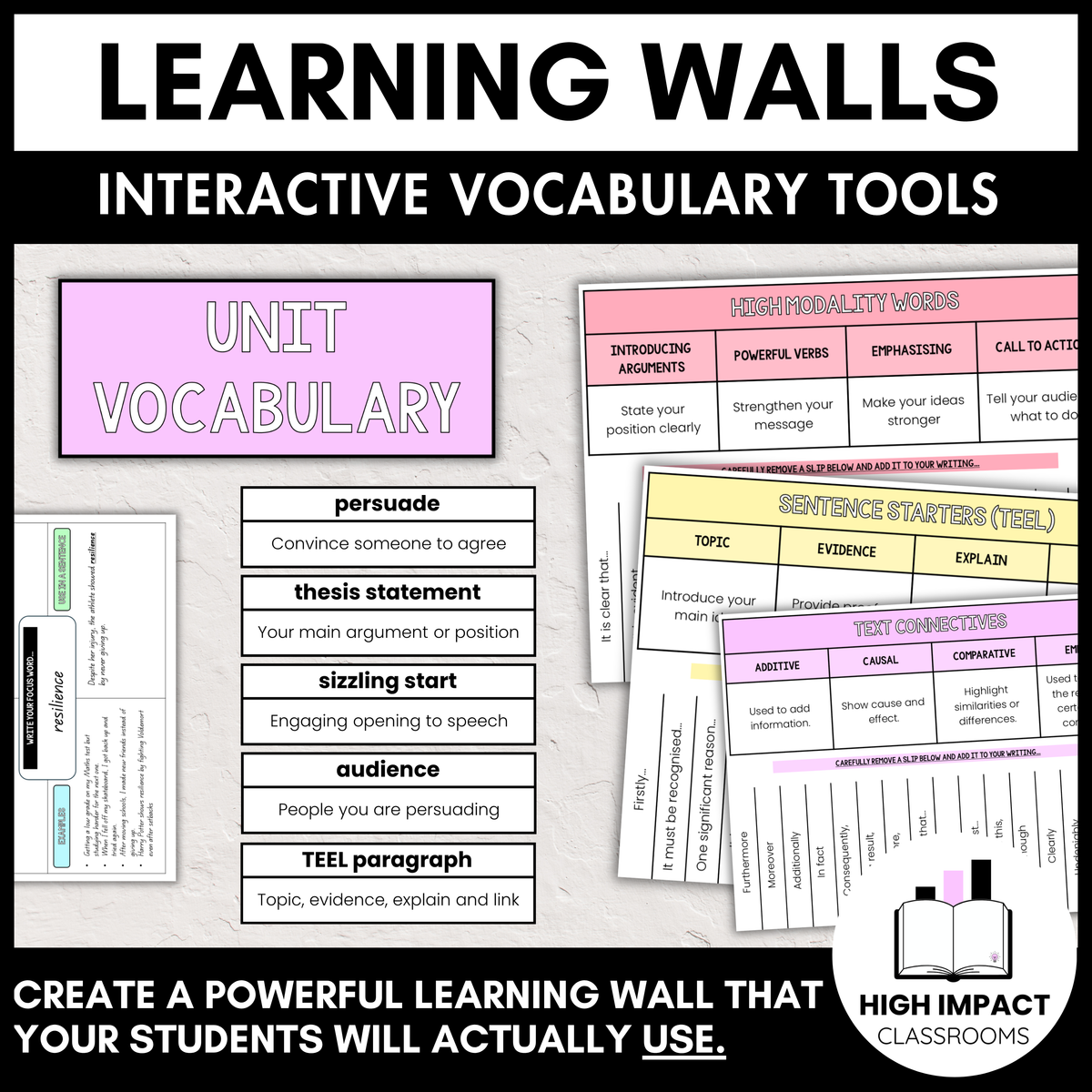 Learning Walls | Interactive Vocabulary Tools | All Subject & Year Levels