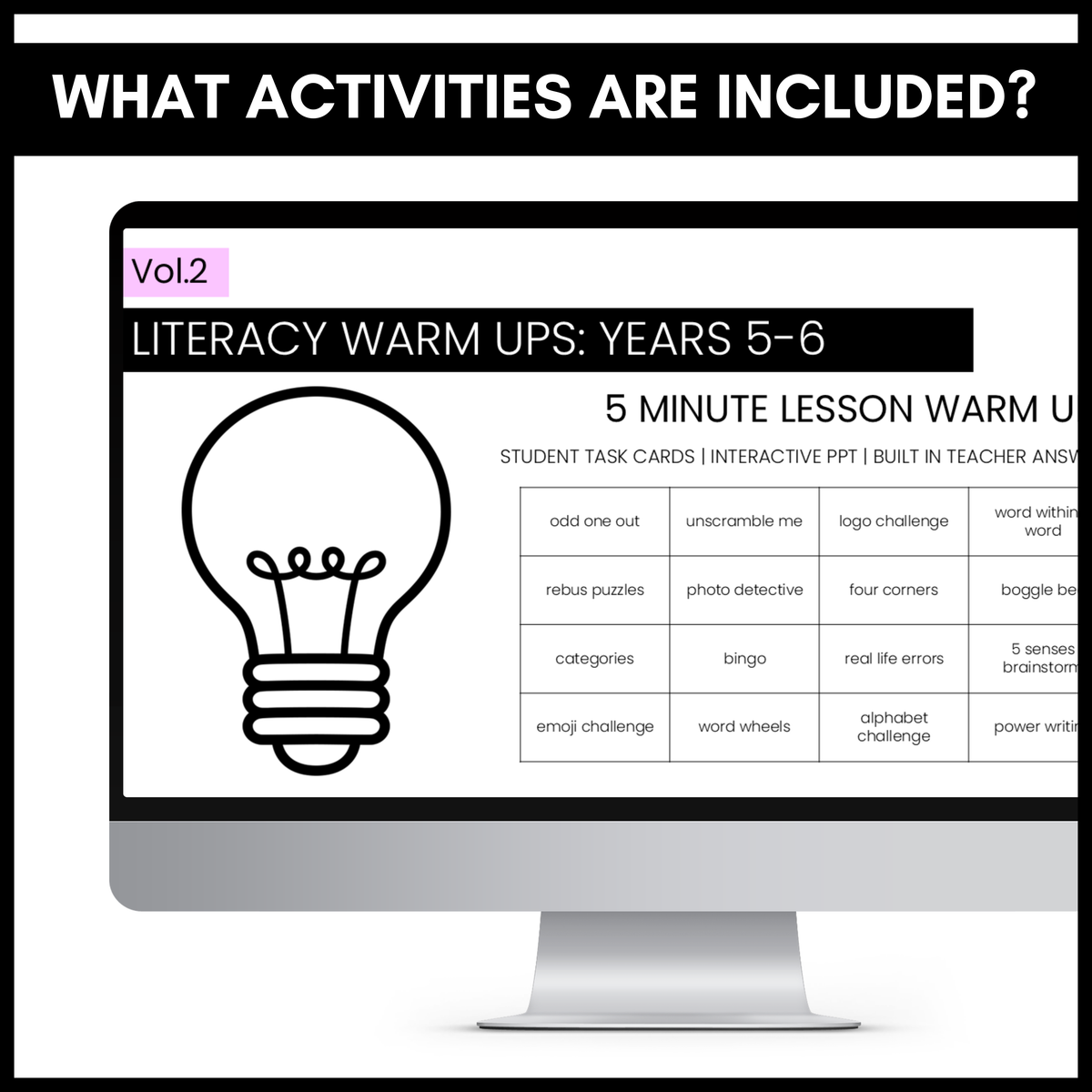 50+ Literacy Warm Ups | Years 5-6 | Volume 2 | High Engagement Starters