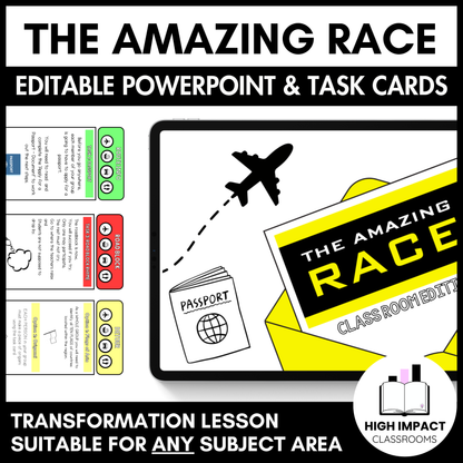 The Amazing Race Classroom Game | Editable Review Activity | All Subjects