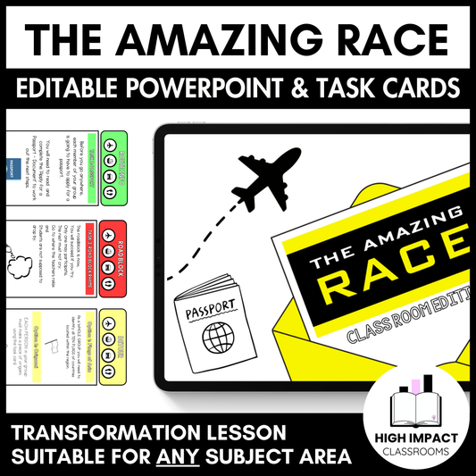 The Amazing Race Classroom Game | Editable Review Activity | All Subjects