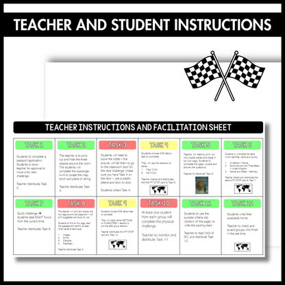 The Amazing Race Classroom Game | Editable Review Activity | All Subjects