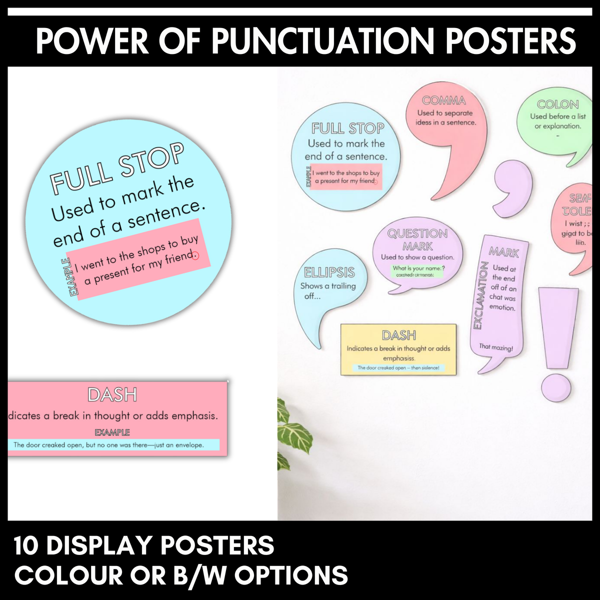 Punctuation Rules Posters | Pastel Classroom Display & Writing Anchor Charts