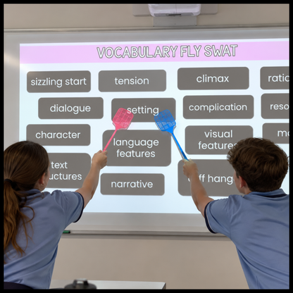 Vocabulary Fly Swat and Shoot Out | 2-in-1 Whole Class Review Games