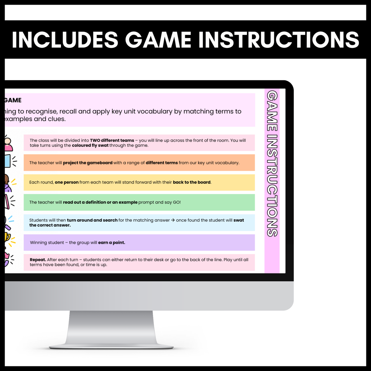 Vocabulary Fly Swat and Shoot Out | 2-in-1 Whole Class Review Games