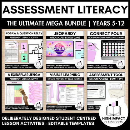 Assessment Literacy Games and Activities Bundle | Editable Templates