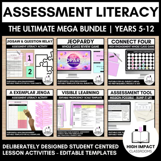 Assessment Literacy Games and Activities Bundle | Editable Templates