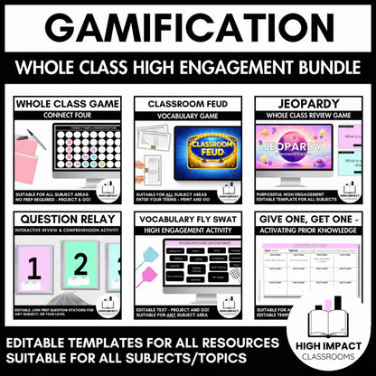 High Engagement Gamification Bundle | Interactive Classroom Activities