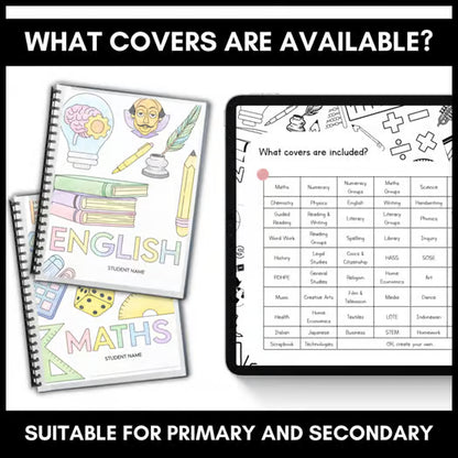 Book and Folder Covers Pack - 56 Print and Go Templates - Editable Text