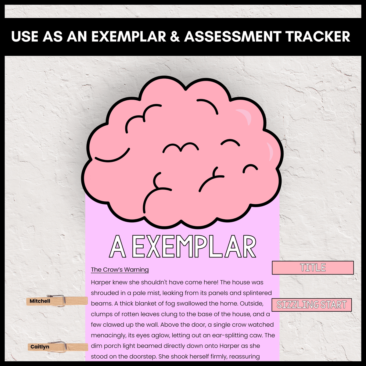 Narrative Writing Learning Wall | Bump It Up Wall (A–B–C Exemplars) | V9 Years 7–8