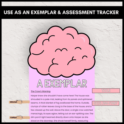 Narrative Writing Learning Wall | Bump It Up Wall (A–B–C Exemplars) | V9 Years 7–8