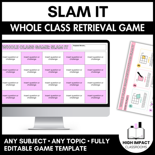 SLAM IT! Classroom Retrieval Game | High Engagement Activity | Editable Template