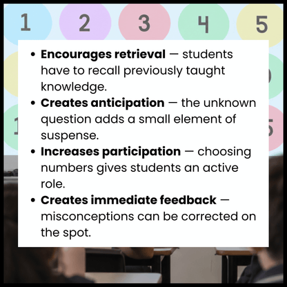 Pick a Number | Interactive Classroom Revision Game