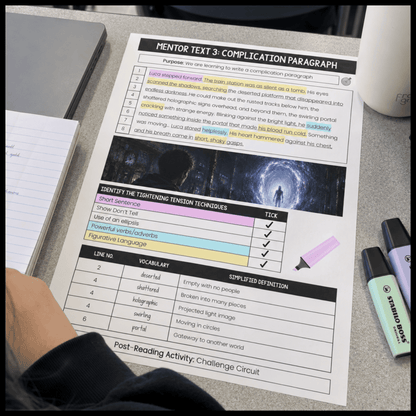 Narrative Writing Mentor Text Pack | Years 7–8 | Print & Go | Editable Template