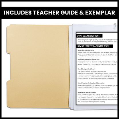 Narrative Writing Mentor Text Pack | Years 7–8 | Print & Go | Editable Template