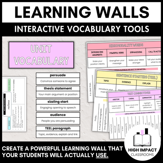 Learning Walls | Interactive Vocabulary Tools | All Subject & Year Levels