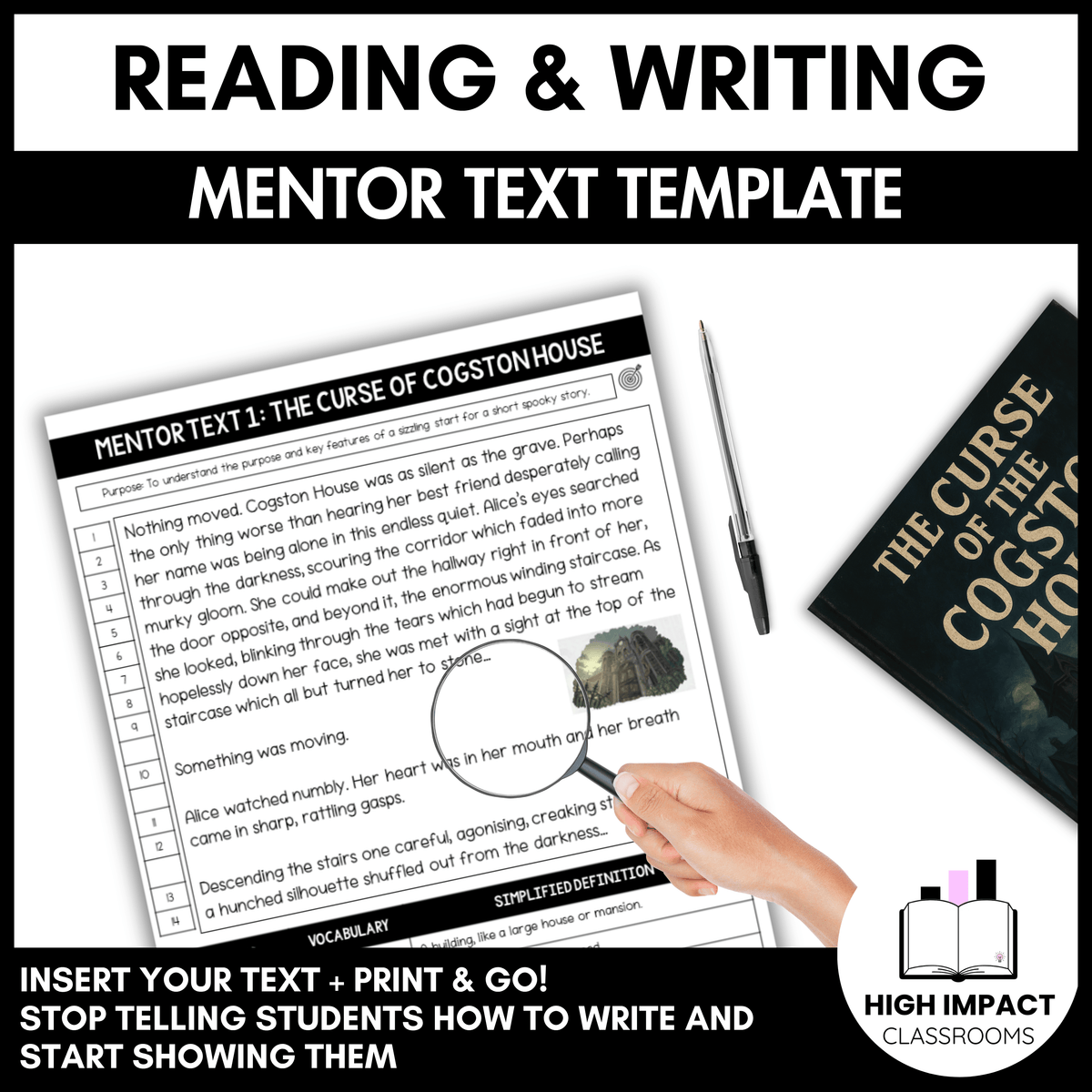 Mentor Texts: From Reading to Writing | Editable Template + Example