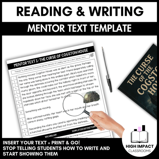 Mentor Texts: From Reading to Writing | Editable Template + Example