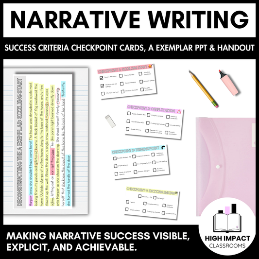 Narrative Writing Toolkit | Success Criteria, Exemplar PPT & Handout | Y7–9