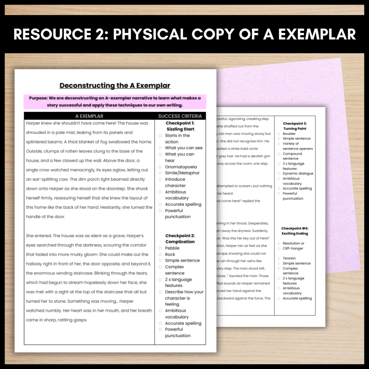 Narrative Writing Toolkit | Success Criteria, Exemplar PPT & Handout | Y7–9