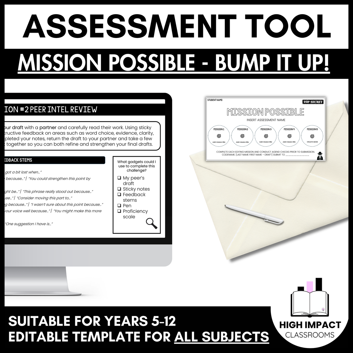 Mission Possible Gamified Bump it Up Lesson | Engaging Drafting & Editing Lesson