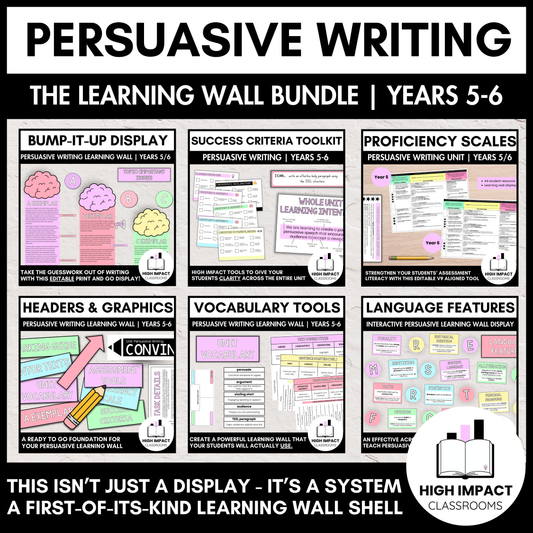 Persuasive Writing Ultimate Learning Wall Bundle | Years 5-6