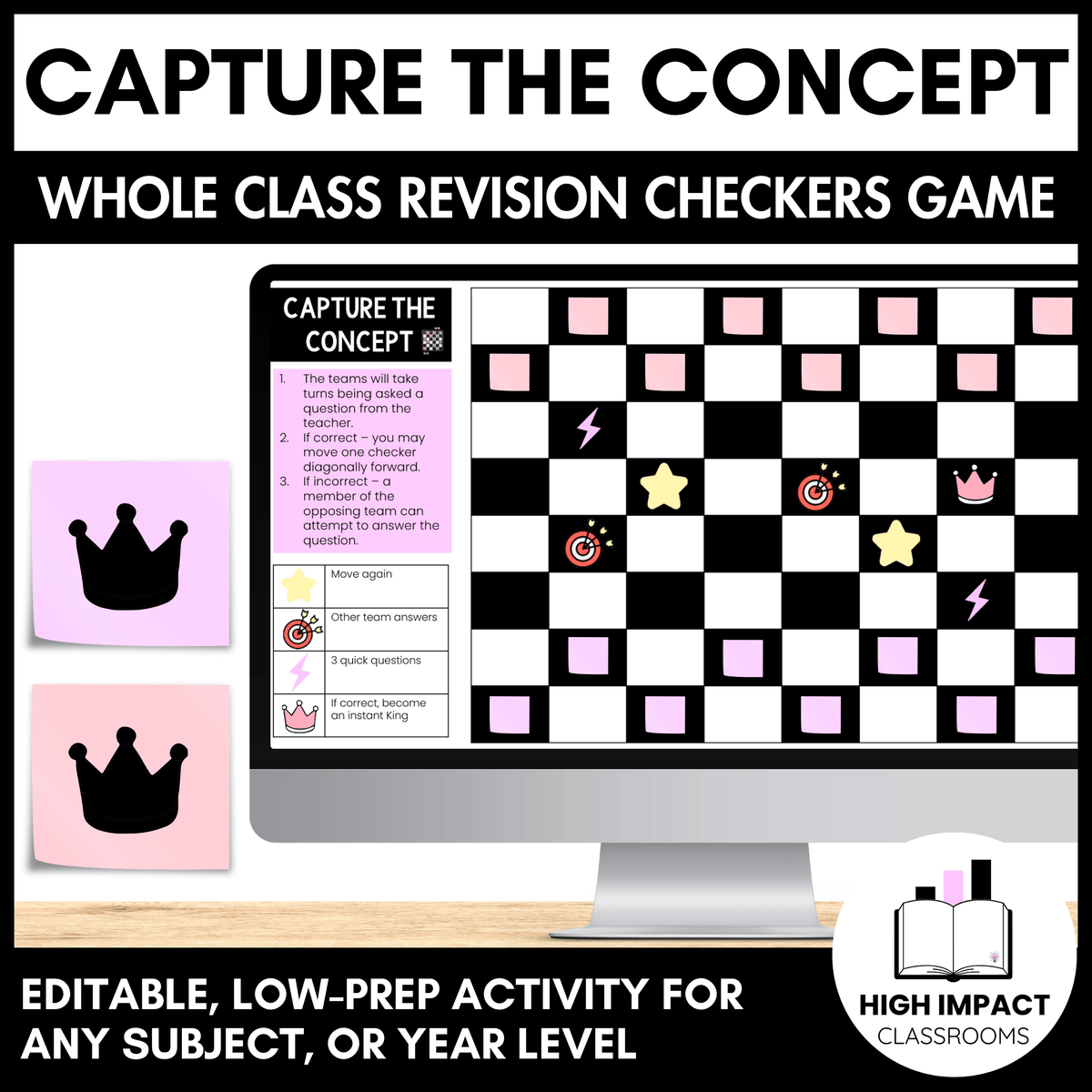 Capture the Concept | High Engagement Whole Class Revision Checkers Game