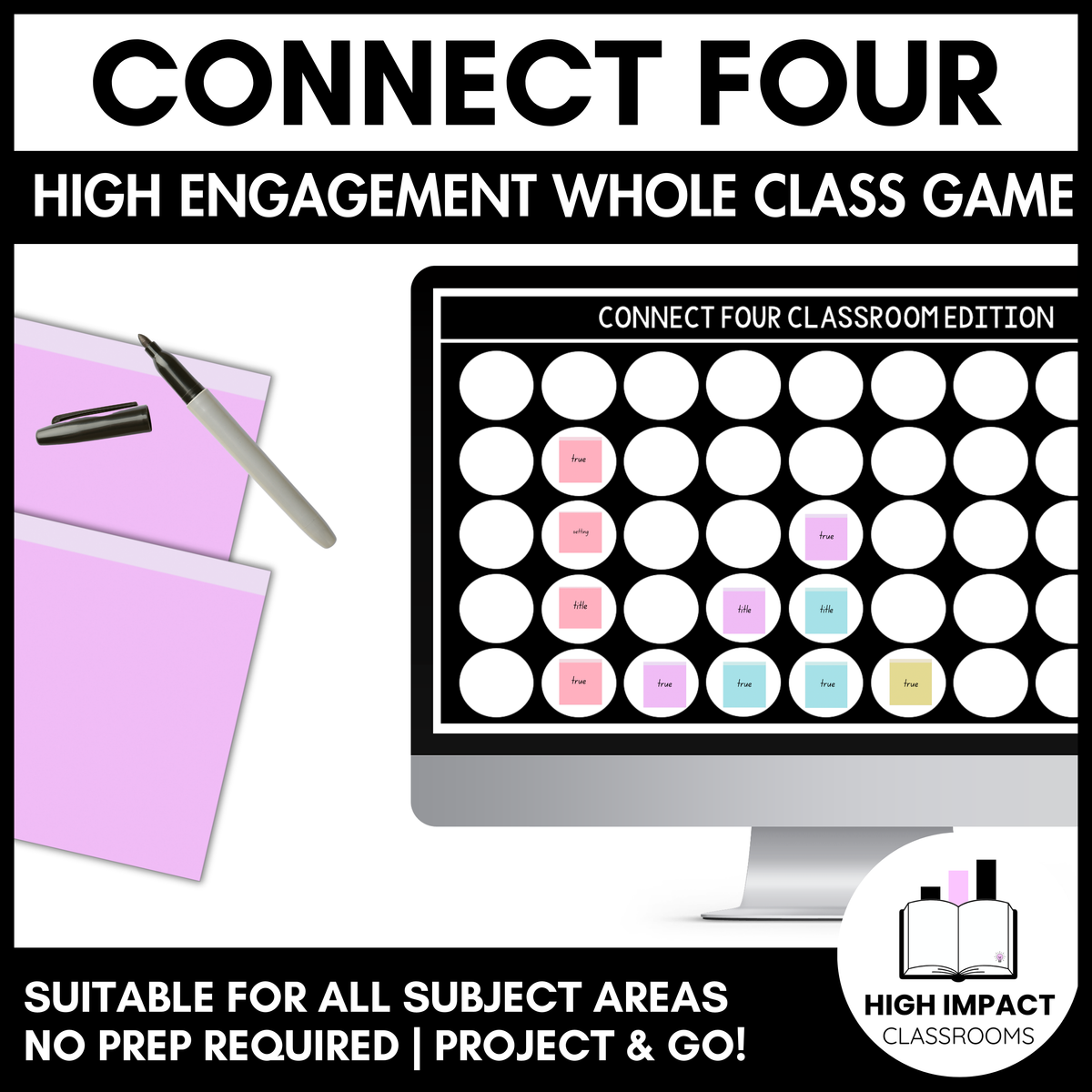 Connect Four Review Game | Editable Template for Any Subject & Grade