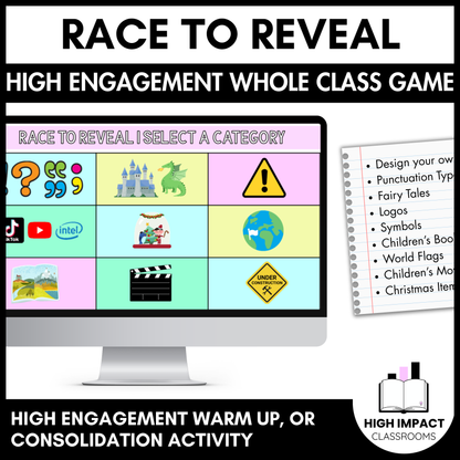 Race to Reveal | High Engagement Whole Class Game | Editable Template