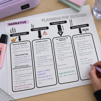 Narrative Writing Bundle | Years 7–9 | Planning, SC, Exemplar & Escape Room