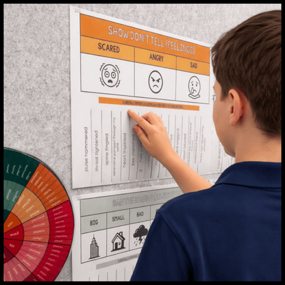 Interactive Narrative Vocabulary Learning Wall | Writing Cards + Student Tools